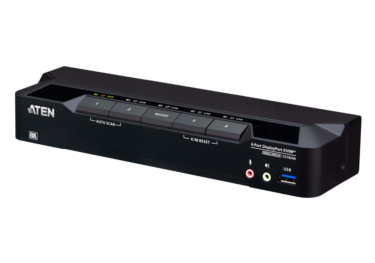 Aten 4-Port USB 3.0 8K DisplayPort KVMP Switch
