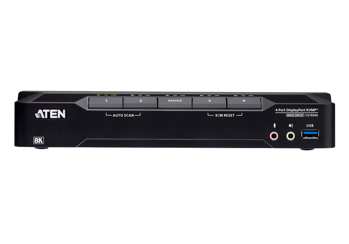 Aten 4-Port USB 3.0 8K DisplayPort KVMP Switch