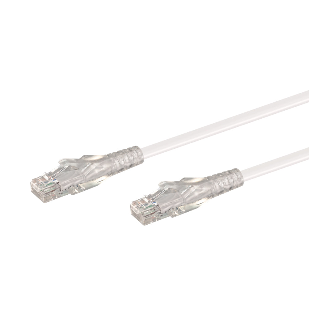 LINKQNET 0.3M RJ45 CAT6 ANTI-SNAG MOULDED PVC NETWORK FLYLEAD - WHITE