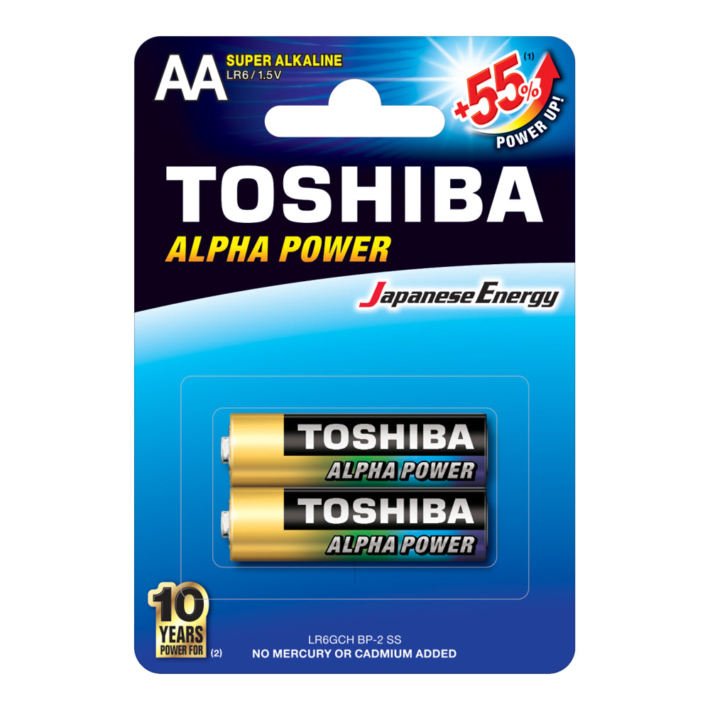 TOSHIBA 2-PACK AA ALKALINE BATTERIES - Guards On Duty Shop & Security Guards