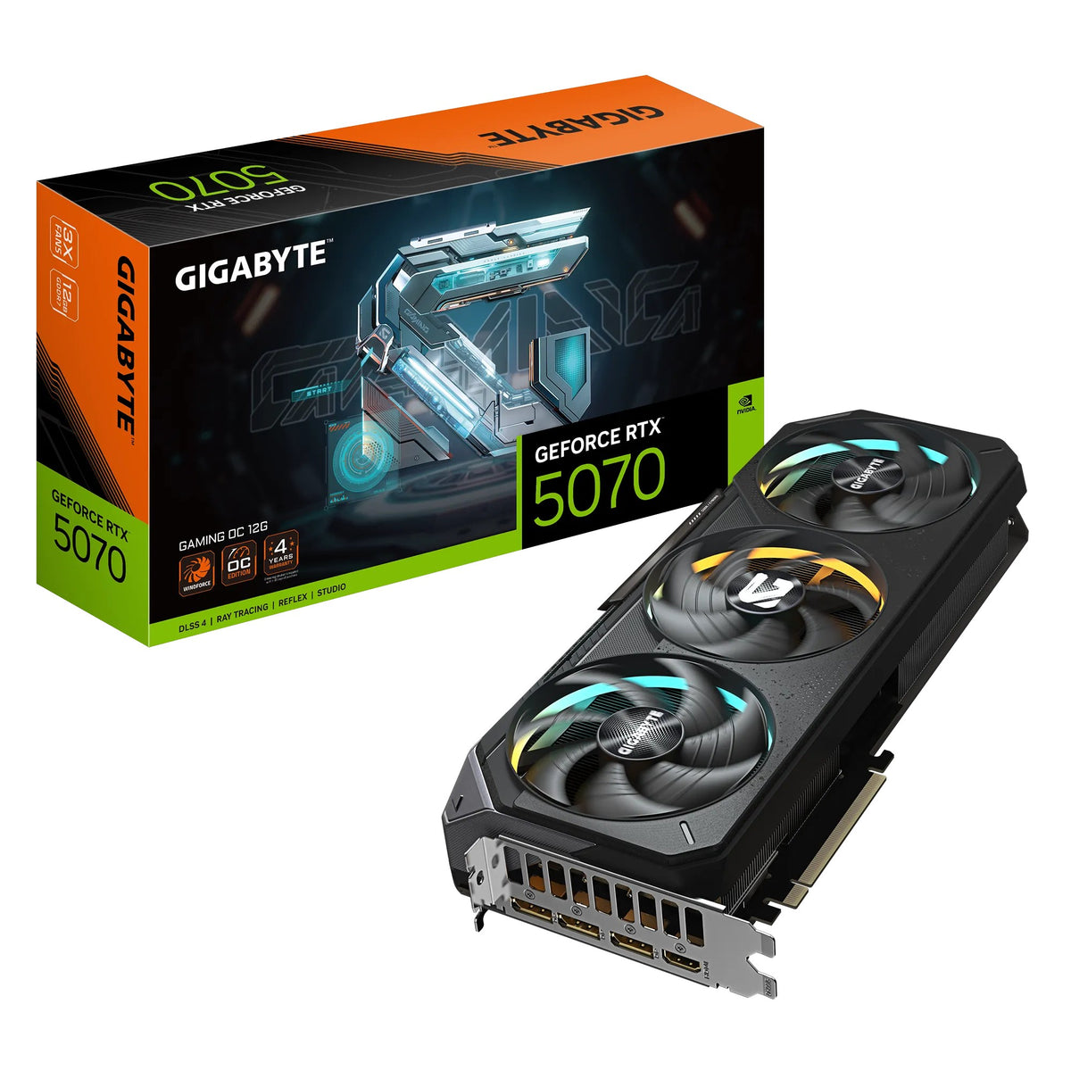GIGABYTE nVidia GeForce RTX™ 5070 GAMING OC - 12GB GDDR7 HDMIx1/DPx3