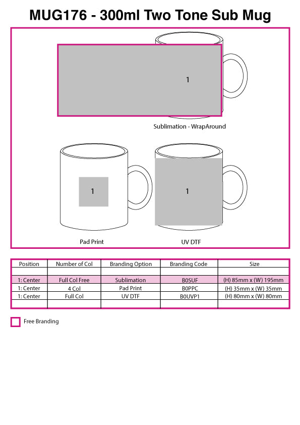300ml Two Tone Sub Mug