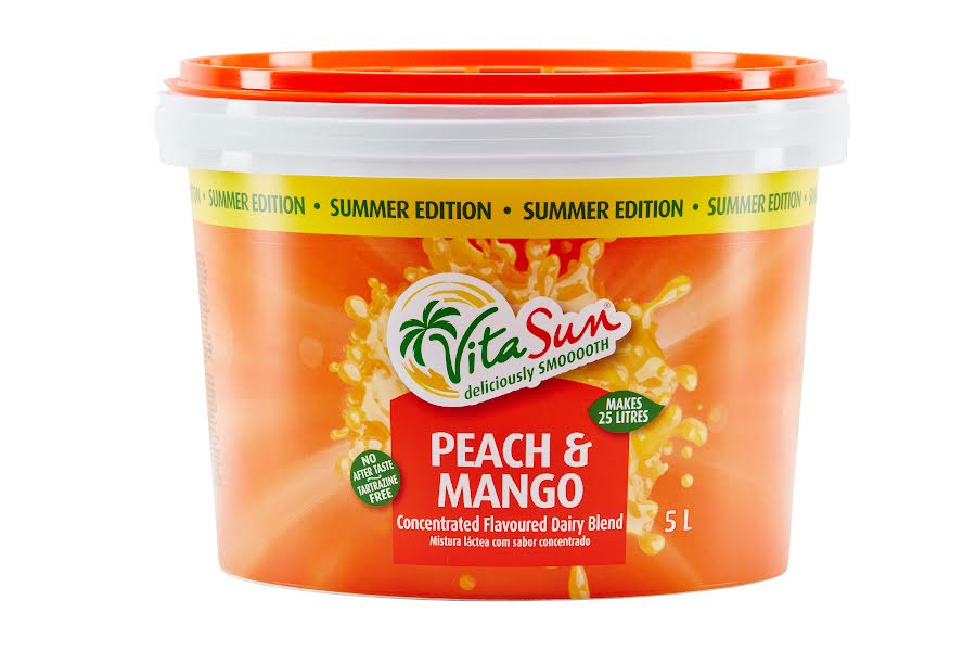 Vita Sun 2 X 5L 10Lt Peach Mango 8% Blended Fruit Drink Concentrate 5 Liter (Sold 2 x 5L Per Case) Vita Sun Peach Mango