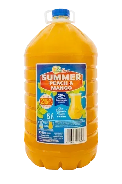 Vita Sun 2 X 5L Summer Peach Mango Summer Range (Sold 2 X 5 L Per Case) Guards On Duty Security