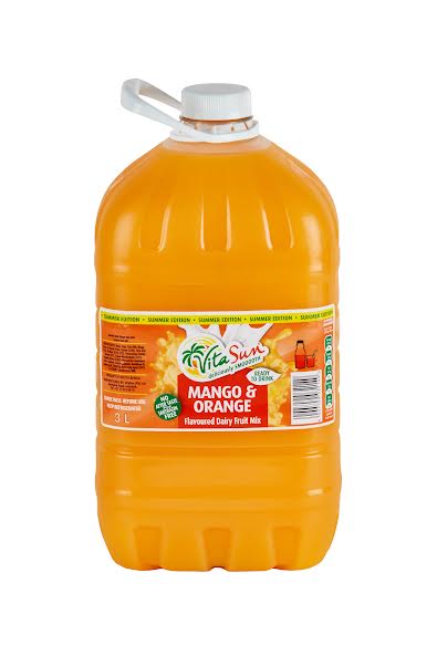 Vita Sun 4 X 3L Dairy Blend Mango Orange Fruit Drink (Sold 4 X 3 L Per Case) Vita Sun DB Mango Orange Blended 1.5L