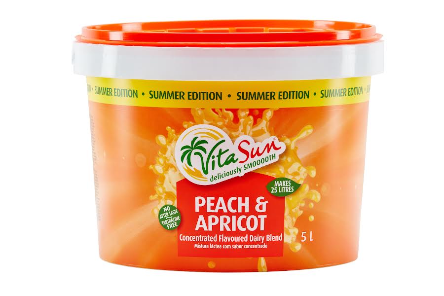 Vita Sun 2 X 5L 10Lt Peach Apricot 8% Blended Fruit Drink Concentrate 5 Liter (Sold 2 x 5L Per Case) Vita Sun Peach