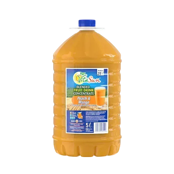 Vita Sun 2 X 5L Peach Mango 8% Blended Fruit Drink Concentrate 5 Liter (Sold 2 x 5L Per Case) Guards On Duty Security