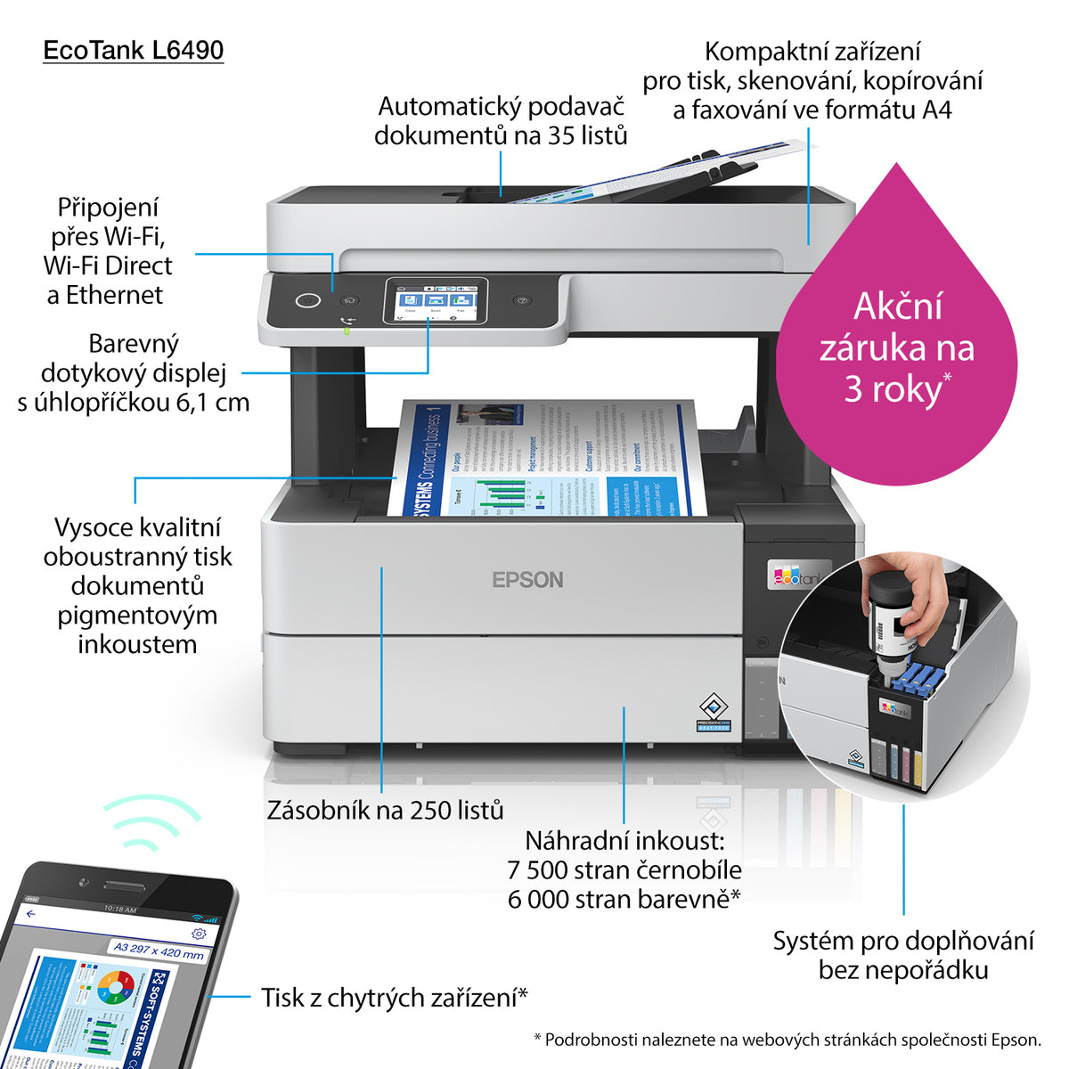 Epson EcoTank L6490 A4 Colour 4-in-1 Ink Tank Printer