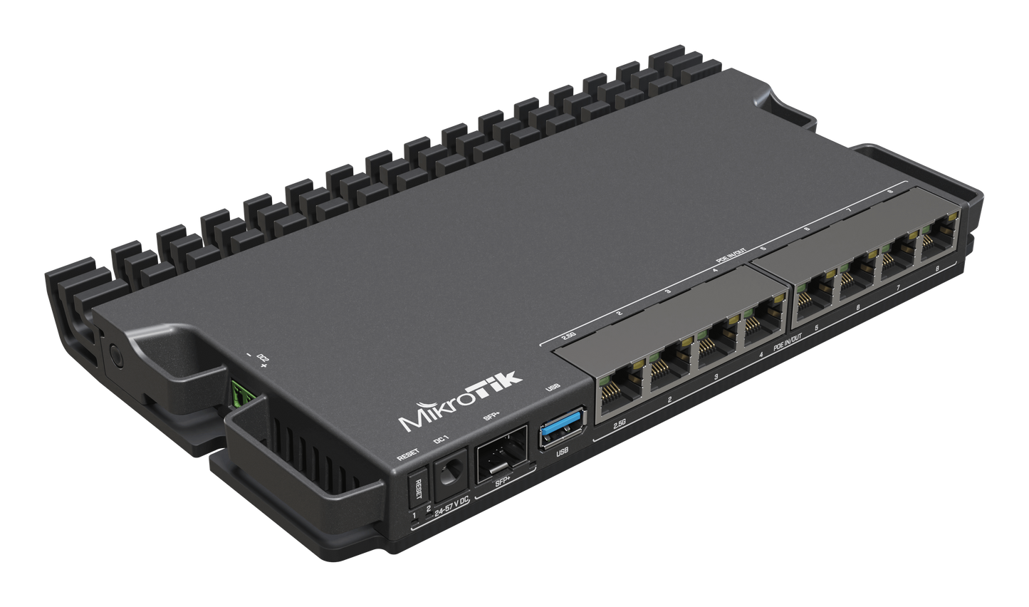 MikroTik 7 Gigabit 1 x 2.5Gbps 1 SFP+ PoE Router L5 License | MT-RB5009UPR+S+IN