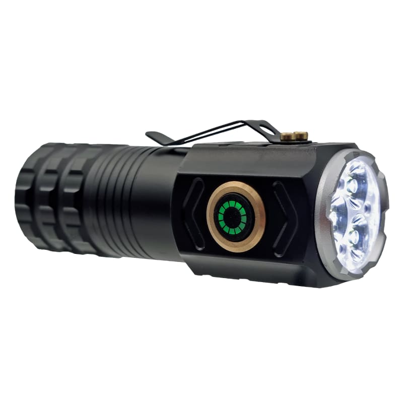 Zartek ZA-852 Mini High Power Flashlight 2200 Lumen 3x LED Aluminium IP65 USB-C Silver - Guards On Duty Shop & Security Guards
