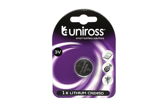 Battery CR2450, Lithium - 3V coin type, suitable for Sherlo SHWMTX, diameter: 24.5mm, height: 5mm -5 pack