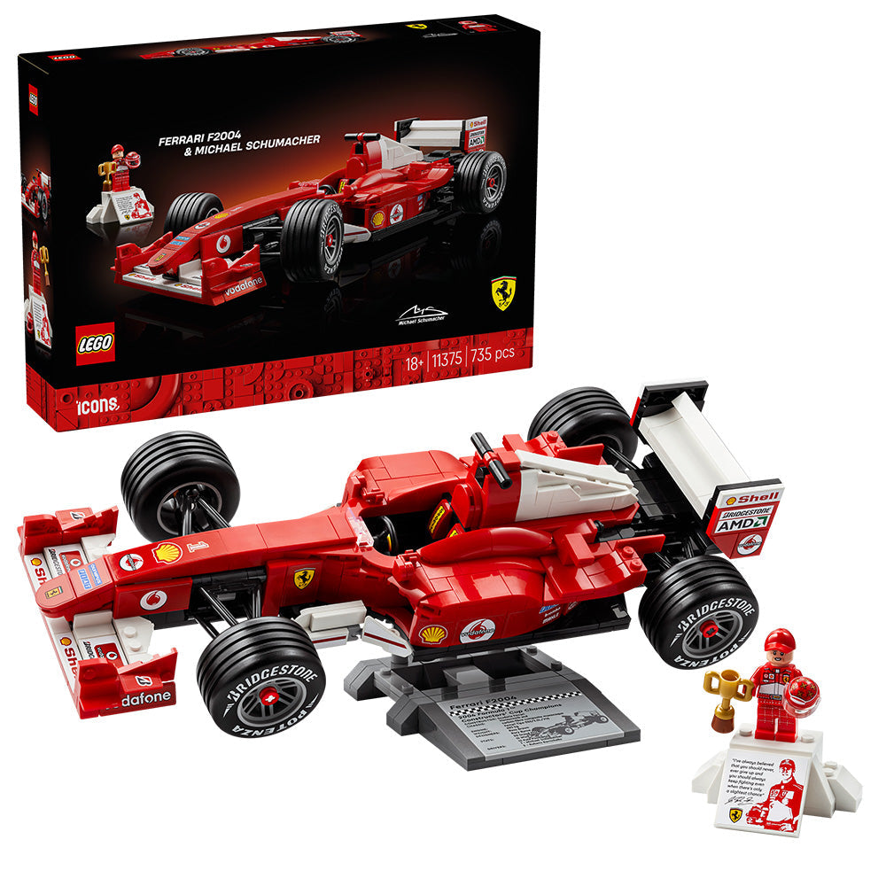 LEGO® Icons Ferrari F2004 & Michael Schumacher Model Car 11375