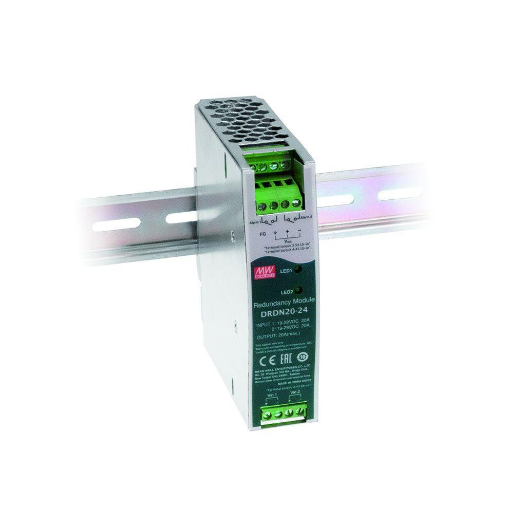 Meanwell 20A Din Rail Redundancy Module 24V | MW-DRDN20-24