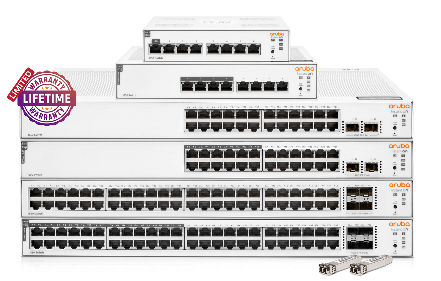 HPE Networking Instant On 1830 24 port Gb 12 port POE 195W Switch | ARU-IO-SW183024G-195W
