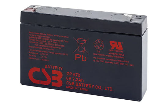 CSB 6Volt 4.5AH - sealed lead acid battery, deep cycle, maintenance-free, absorbent glass mat (AGM) technology