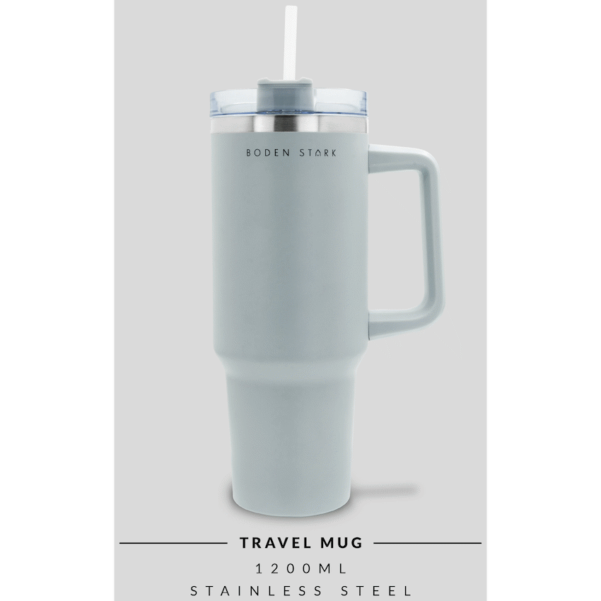 Boden Stark 1200ml Travel Mug - Grey - Guards On Duty Shop & Security Guards