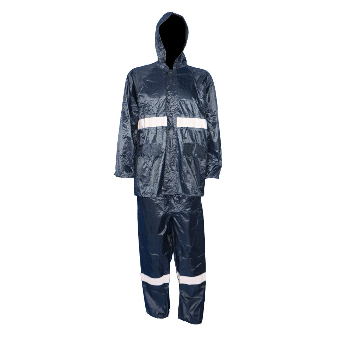 Pinnacle Oxford Rubberised Rain Suit Navy with Reflective (S – 3XL)