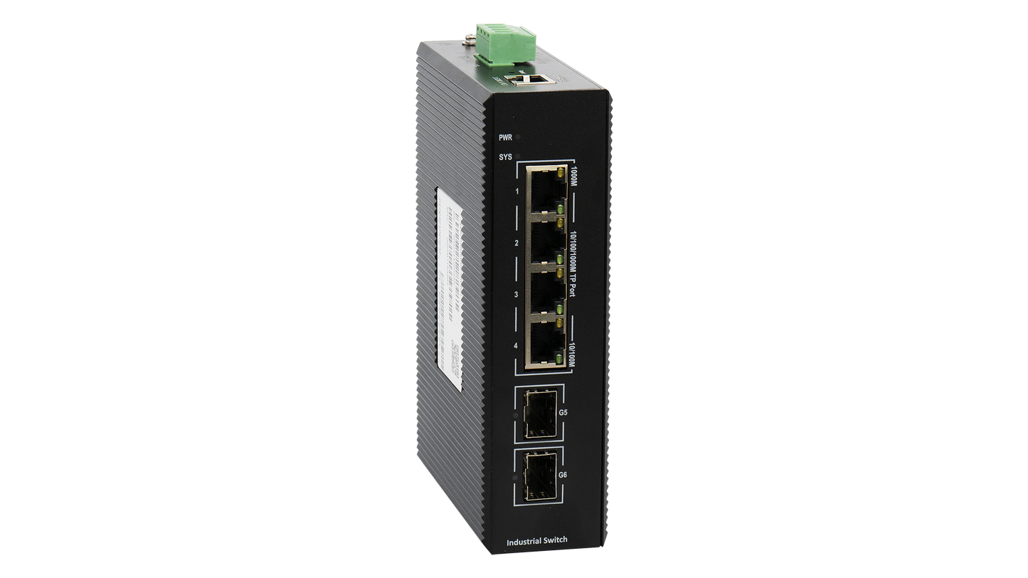 BDCOM 4 Port Gigabit Industrial Switch With 2 SFP - Managed