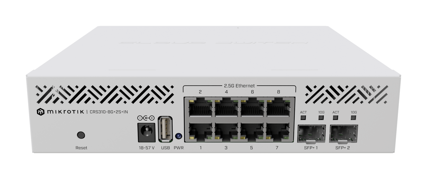 MikroTik CRS310-8G+2S+IN 8 Port 2.5Gbe Cloud Router Switch with SFP+