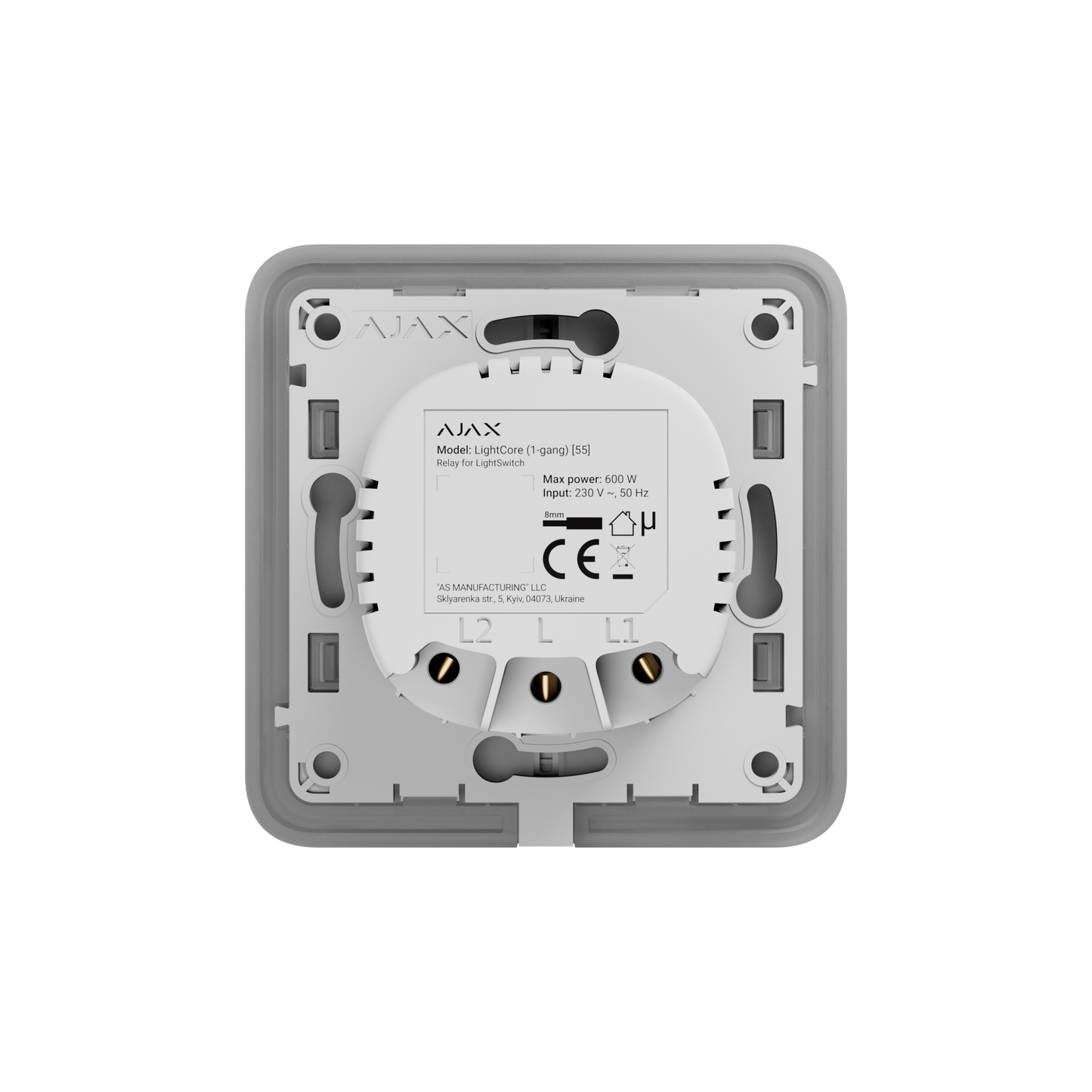 AJAX Security - LightCore (1-gang) Smart Switch, SoloButton not included | AJAX-LC-1-GANG