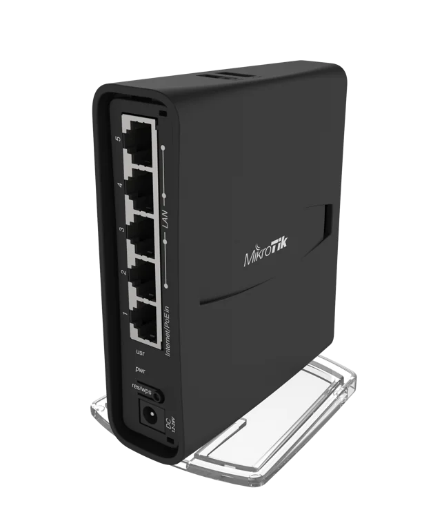 MikroTik hAP ac² Dual Band Access Point, 5x Gb LAN, built-in 2.4Ghz 802.11b/g/n Dual Chain wireless with integrated antenna, built-in 5GHz 802.11an/ac Dual Chain wireless with integrated antenna, USB, RouterOS L4, desktop/tower case, PSU