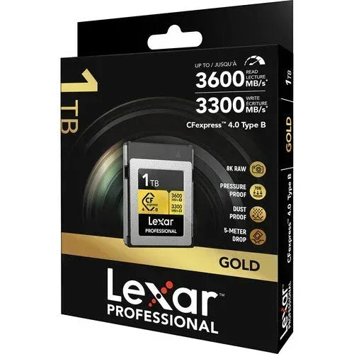 Lexar 1TB Professional GOLD CFexpress 4.0 Type B Memory Card Guards On Duty Security