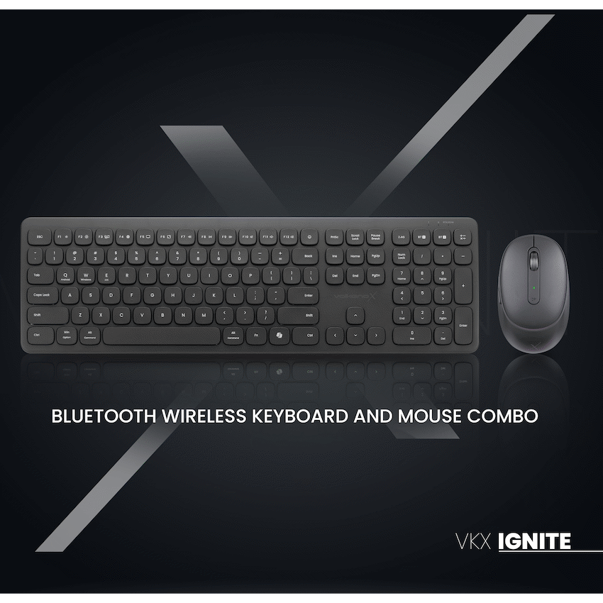 VolkanoX Ignite Bluetooth Wireless Keyboard and Mouse Combo - Graphite