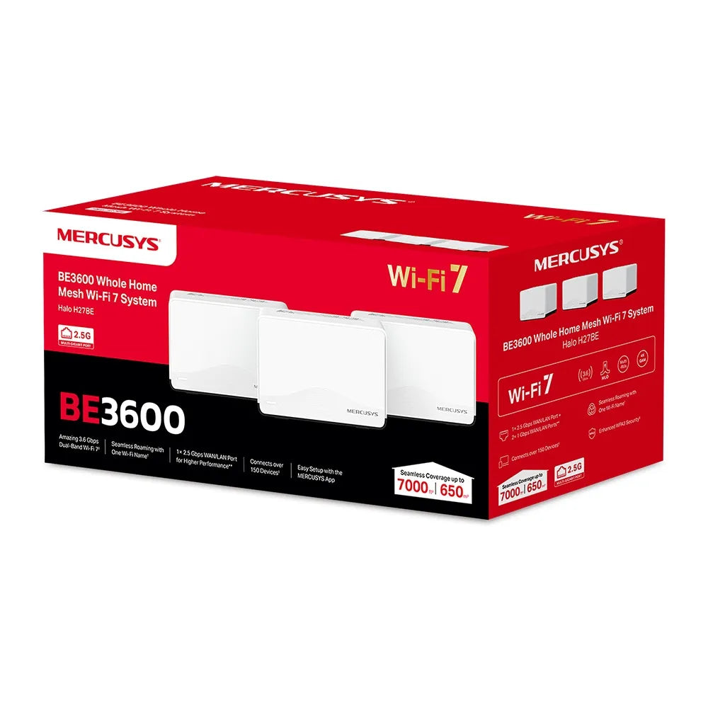 Mercusys Halo Wi-Fi 7 Mesh System (3-Pack) | MRC-HALO-H27BE