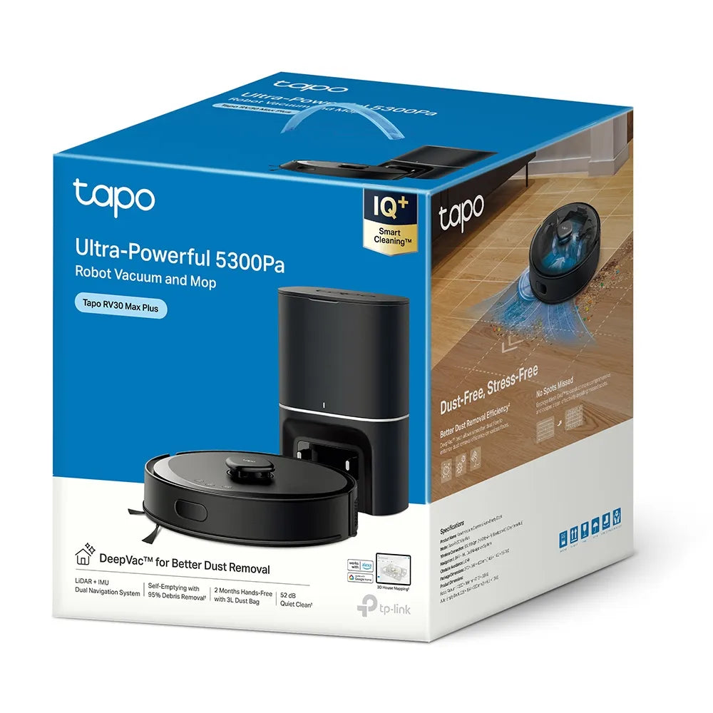 TP-Link Tapo RV30 Auto-Empty Vacuum & Mop | TP-TAPO-RV30-MAX-B