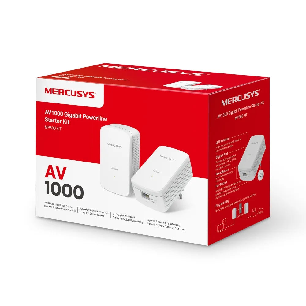 Mercusy AV1000 Gigabit Powerline Kit | MRC-MP500-KIT