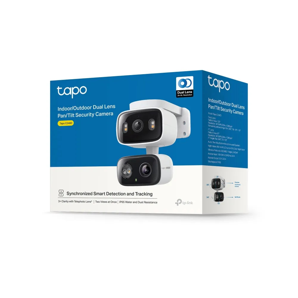TP-Link Indoor/Outdoor Dual Lens Pan/Tilt Wi-Fi Security Camera | Tapo C246D
