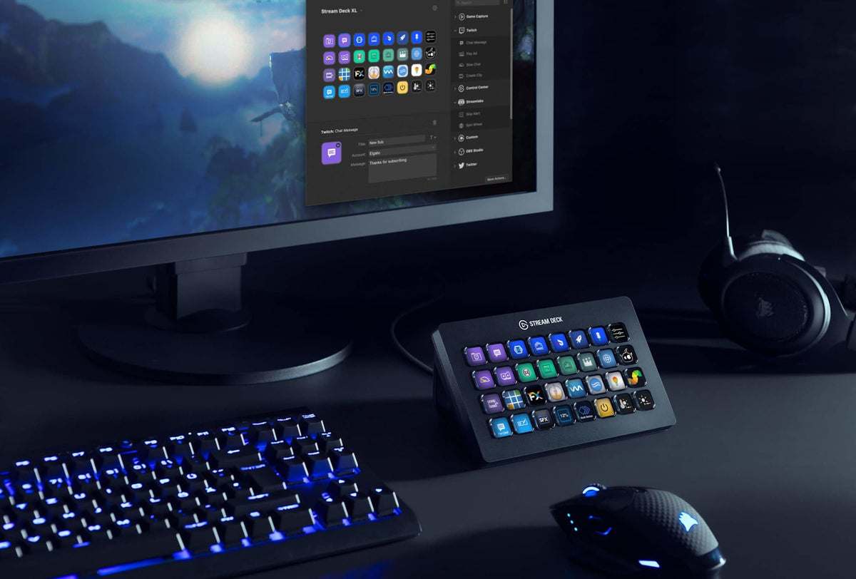 Elgato Stream Deck XL - Live Content Creation Controller with 32 customizable LCD keys; adjustable stand; 10GAT9901