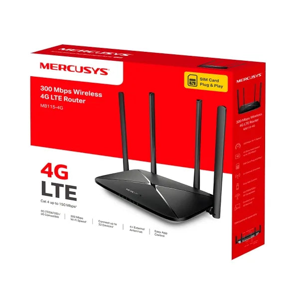 Mercusys N300 Wi-Fi 4G LTE Router | MB115-4G