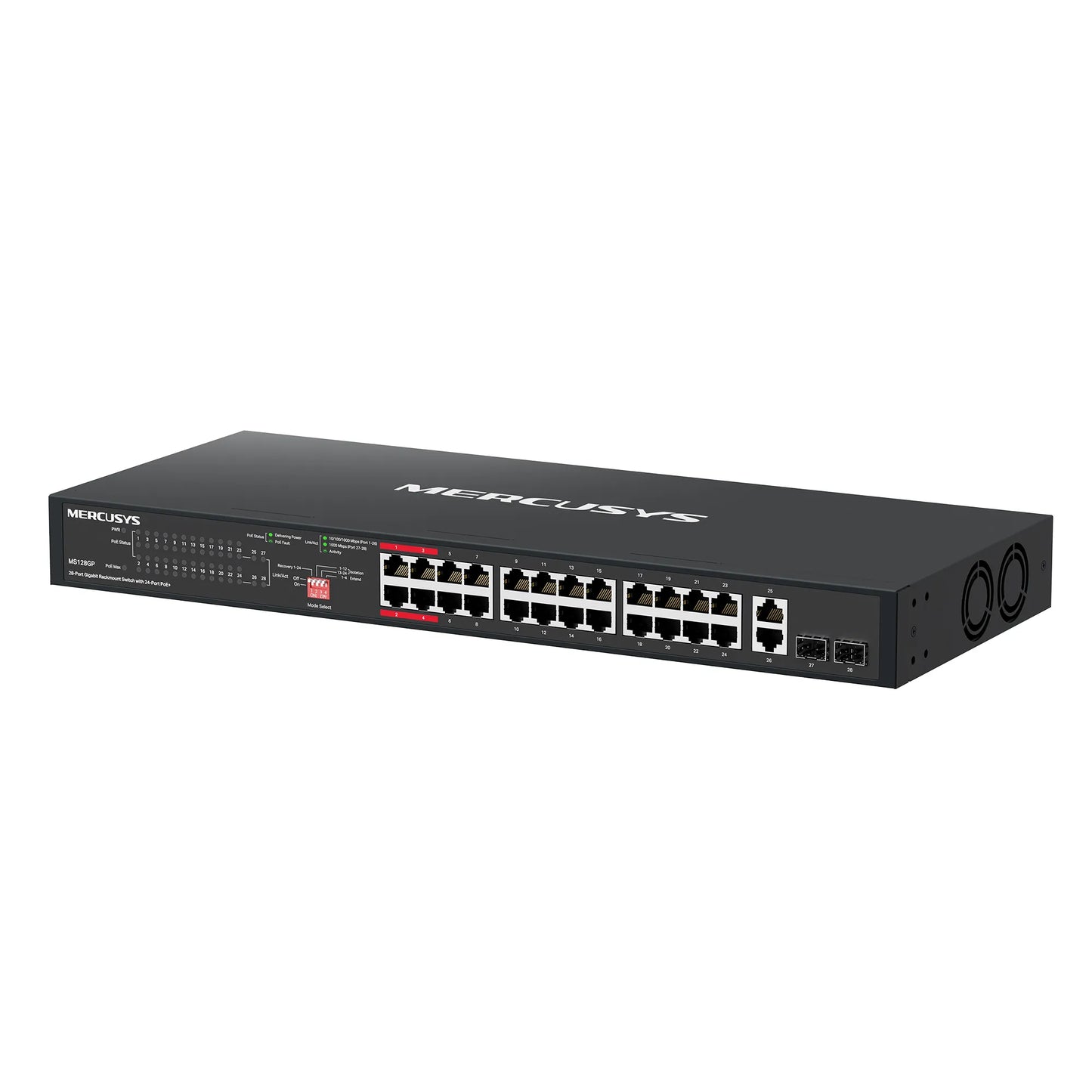 Mercusys 28-Port Gigabit Rackmount Switch with 24-Port PoE+ | MS128GP