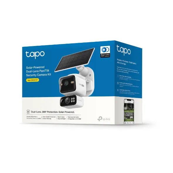 TP-Link Tapo 2K Dual-Lens Pan/Tilt Solar Wi-Fi Security Camera Kit | C645D-KIT