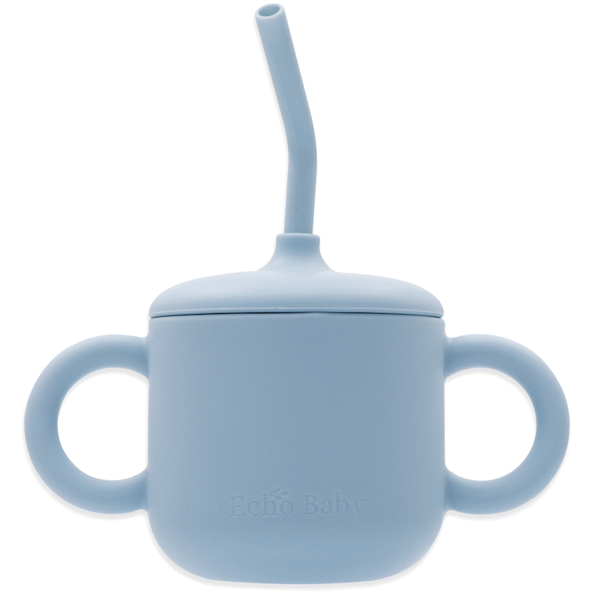 Echo Baby Silicone Training Cup with Straw - Powder Blue - Guards On Duty Shop & Security Guards