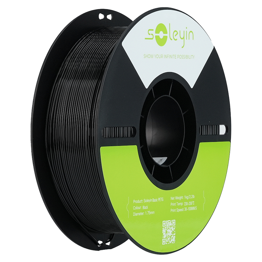 Soleyin Basic PETG Black_1.75_1KG_Black Neutral Tray