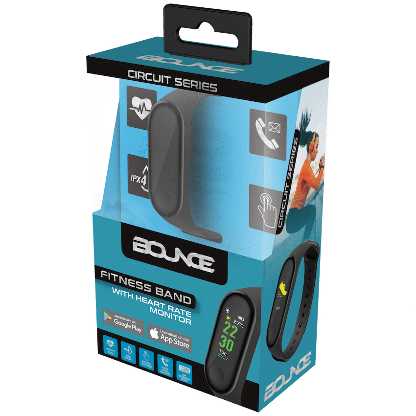 Bounce Circuit Series Activity Band with Heart Rate Monitor - Black (PDQ of 10) - Guards On Duty Shop & Security Guards