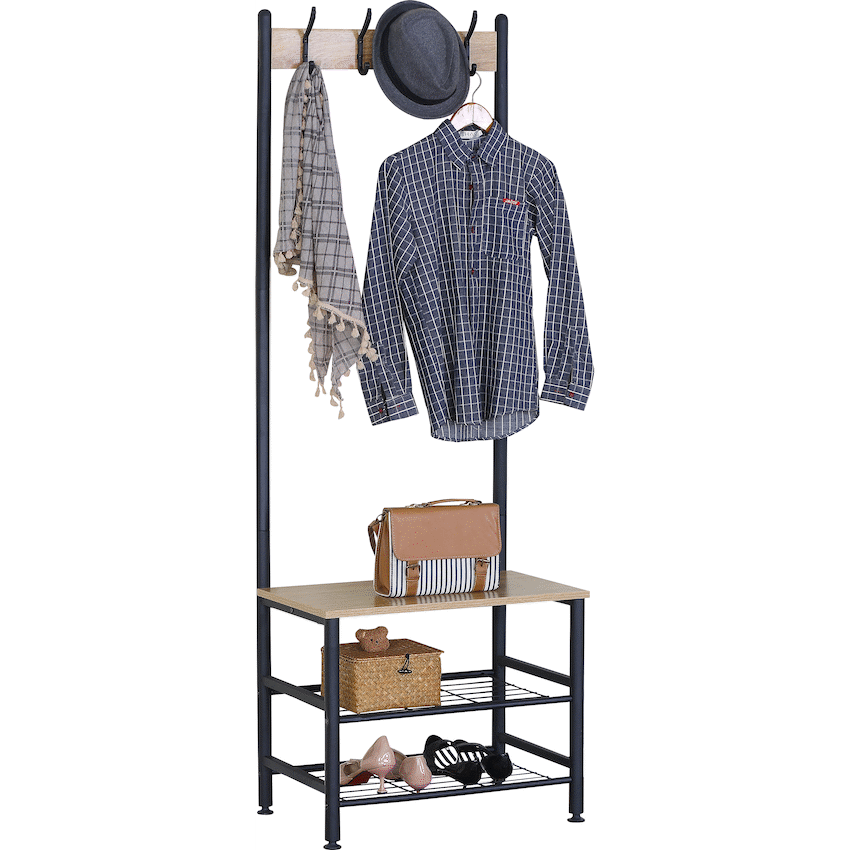 Everfurn Lucca Coat Rack - Oak - Guards On Duty Shop & Security Guards