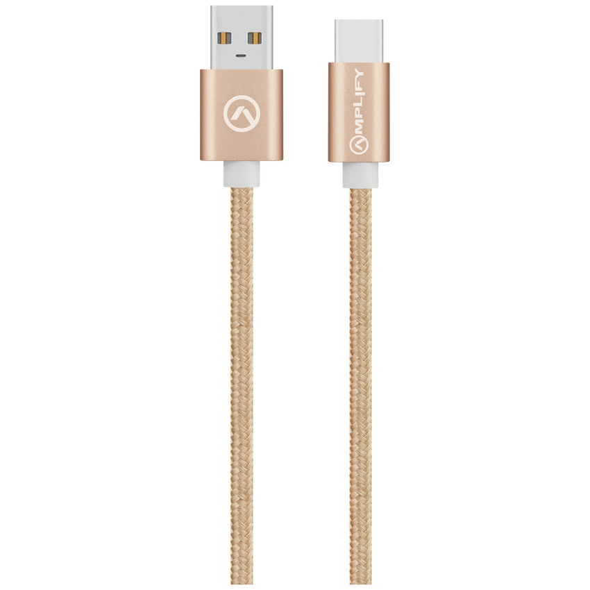 Amplify Linked Series Braided USB Type-C Cable 2m - Champagne Gold - Guards On Duty Shop & Security Guards