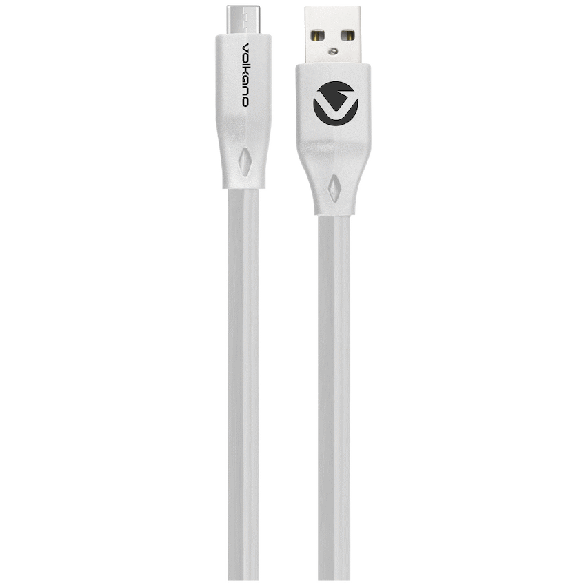 Volkano Slim Series Flat PVC Type-C Cable 1.2m - White