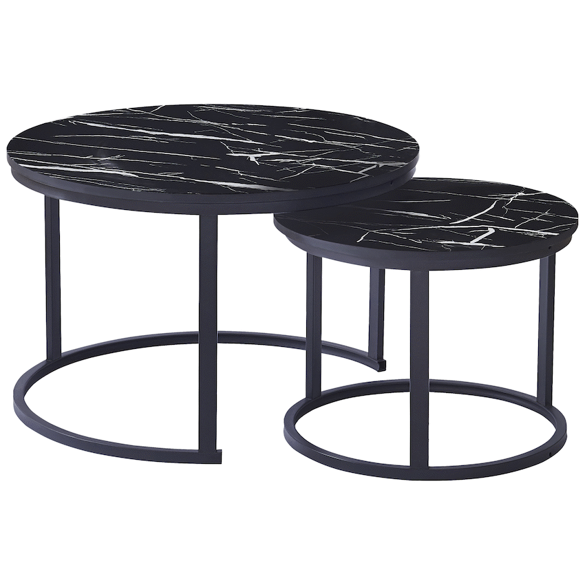 Everfurn Indus Nesting Coffee Table Black 2 Piece - Guards On Duty Shop & Security Guards