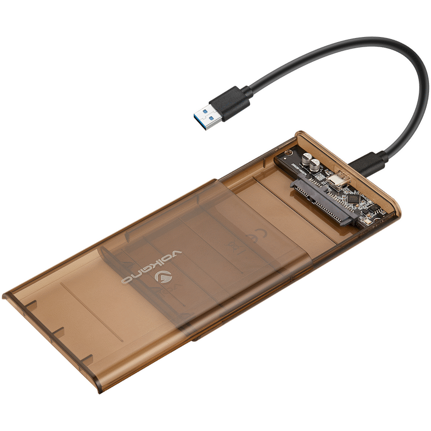 Volkano Armor Series 2.5" USB-C External Hard Drive Enclosure (HDD/SSD) - Black