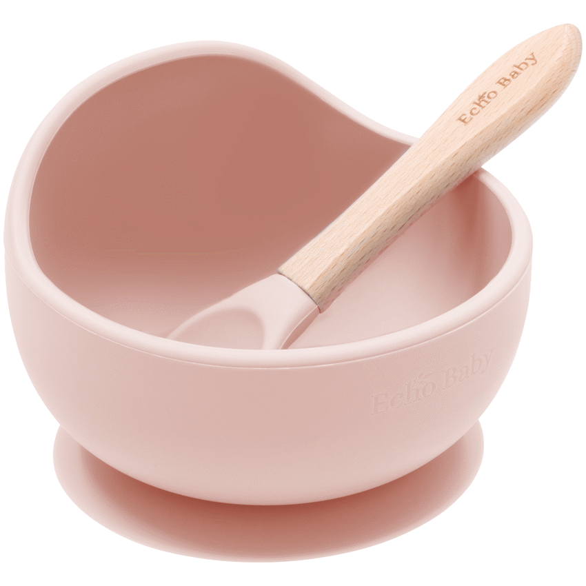 Echo Baby Silicone Suction Bowl and Spoon Set - Rose - Guards On Duty Shop & Security Guards