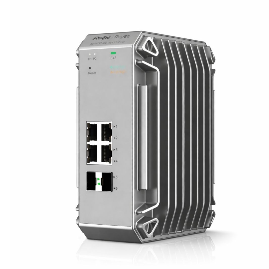 Reyee 4 Port 1GE PoE Cloud Managed Industrial Switch with 2 SFP 1GE Uplinks
