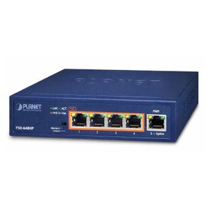 Planet 4-Port 10/100TX 802.3af/at PoE + 2-Port 10/100TX Desktop Switch (60 Watts) - Networking
