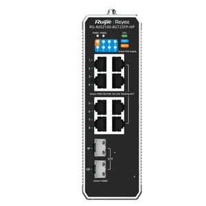 Reyee 8-Port Cloud Managed Industrial Switch, with 1 x PoE++ Port, 7 x PoE+ Ports, and 2 x SFP Uplink Ports - Networking