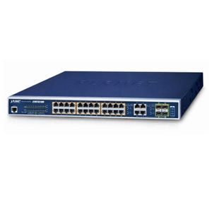 Planet 24-Port 10/100/1000T 802.3at PoE + 4-Port Gigabit TP/SFP Combo Managed Switch - Networking