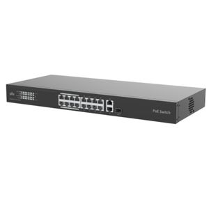 Uniview 16 Port 10/100 PoE Cloud Managed Switch with 1 x RJ45 1GE and 1 x RJ45/SFP 1GE Uplink