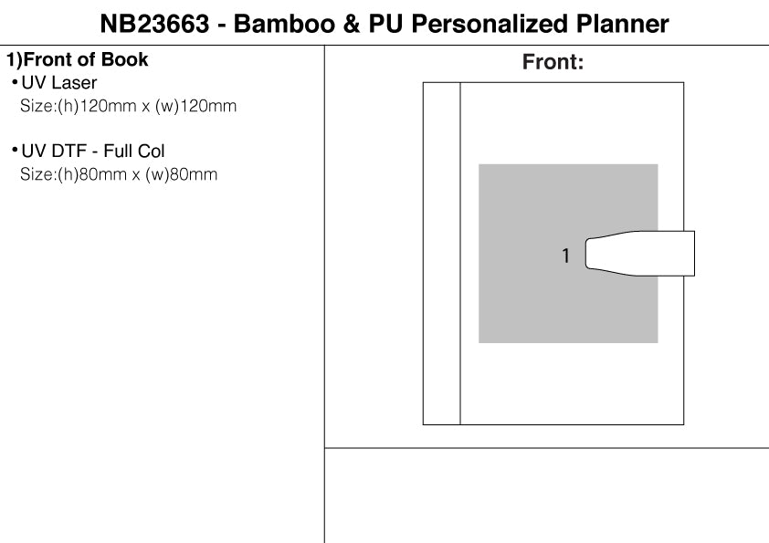 Bamboo & PU Personalized Planner - branding